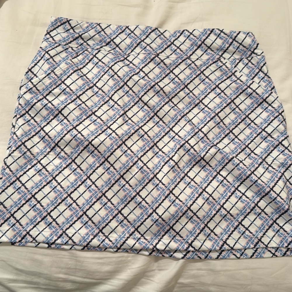 Kate Lord Collection Women's M Medium Plaid Tennis Golf Stretch Skirt Skort NEW